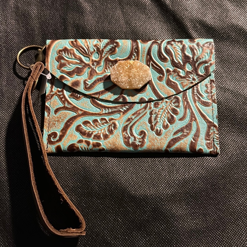 Small Genuine Leather Wristlet